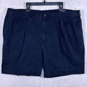VTG Polo Ralph Lauren Mens 48B Navy Blue Pleated Preppy Tennis Hamptons Shorts